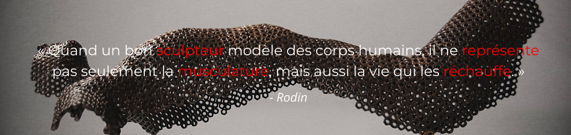 « Quand un bon sculpteur modèle des corps humains, il ne représente pas seulement la musculature, mais aussi la vie qui les réchauffe. » - Rodin